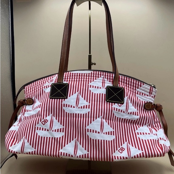 Dooney & Bourke Handbags - Dooney & Bourke Red and White Sailboat Tote Bag